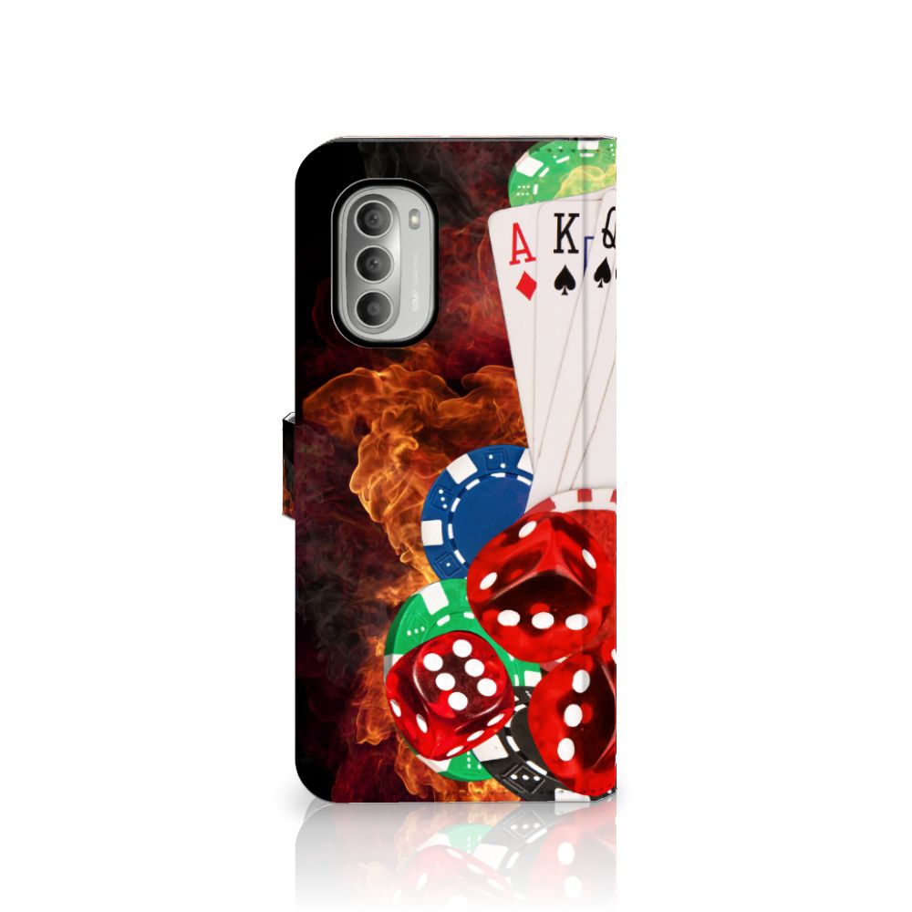 Motorola Moto G51 5G Wallet Case met Pasjes Casino