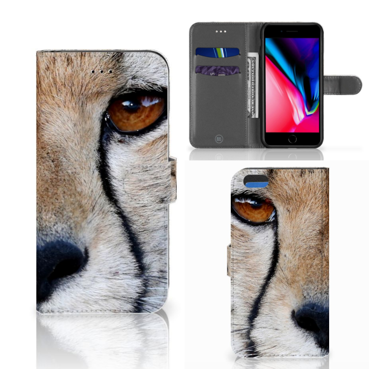 Apple iPhone 7 Plus | 8 Plus Telefoonhoesje met Pasjes Cheetah