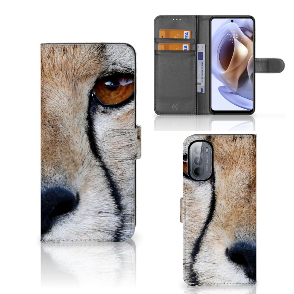 Motorola Moto G31 | G41 Telefoonhoesje met Pasjes Cheetah