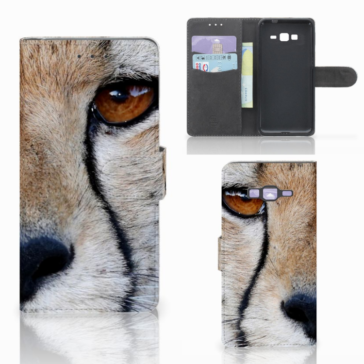 Samsung Galaxy Grand Prime | Grand Prime VE G531F Telefoonhoesje met Pasjes Cheetah