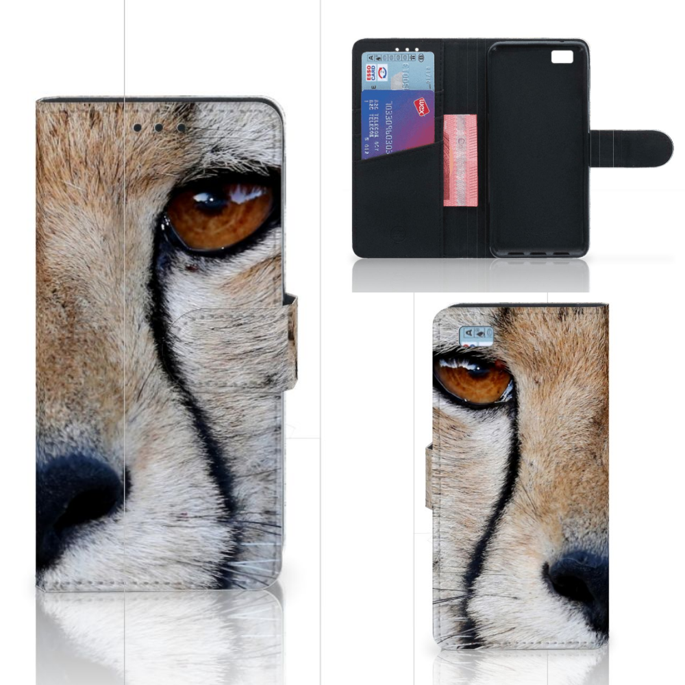 Huawei Ascend P8 Lite Telefoonhoesje met Pasjes Cheetah