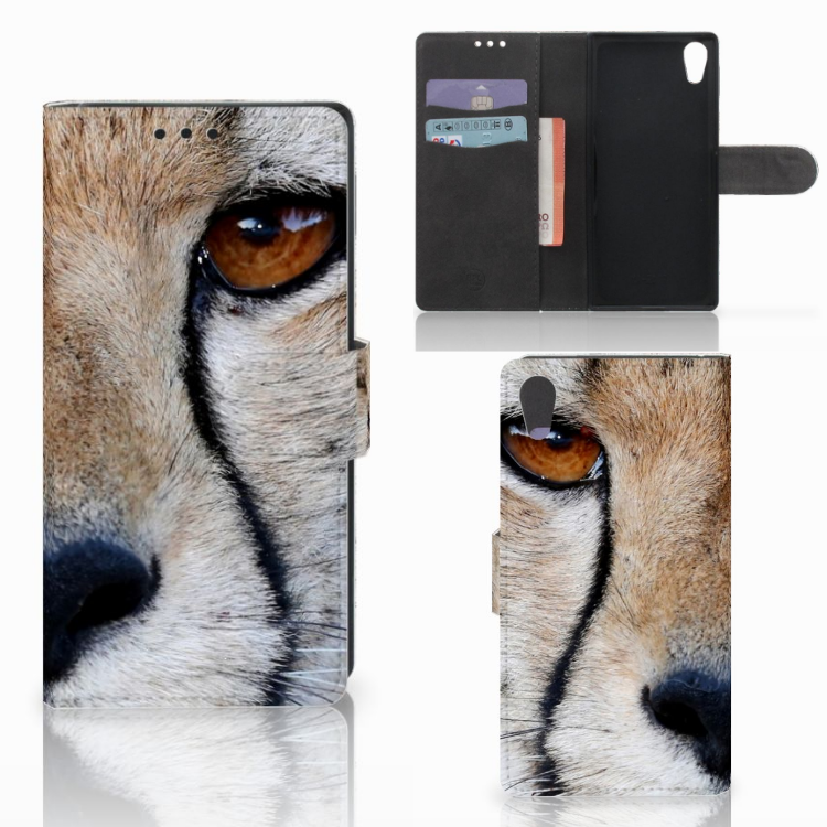 Sony Xperia XA1 Telefoonhoesje met Pasjes Cheetah