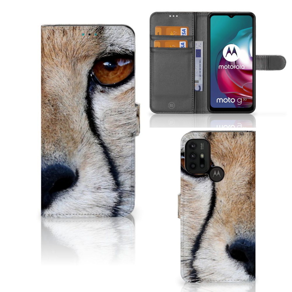Motorola Moto G10 | G20 | G30 Telefoonhoesje met Pasjes Cheetah