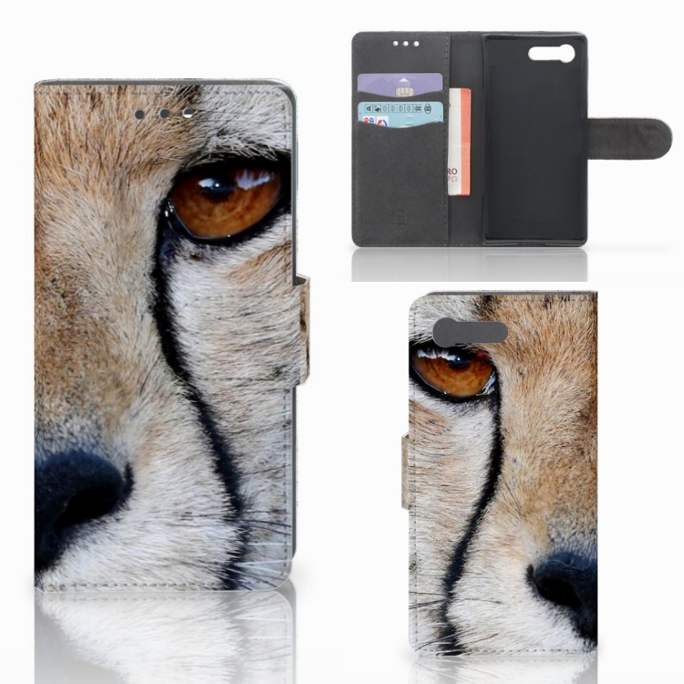 Sony Xperia X Compact Telefoonhoesje met Pasjes Cheetah