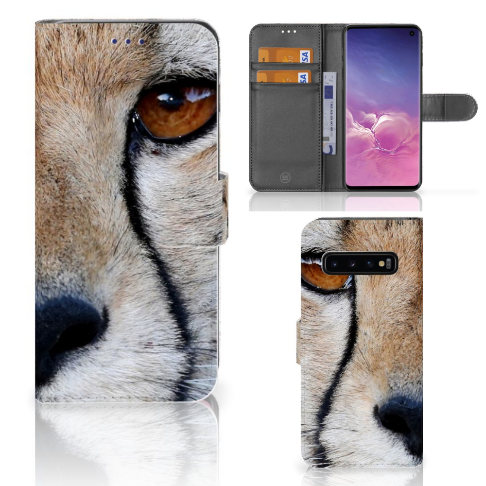 Samsung Galaxy S10 Telefoonhoesje met Pasjes Cheetah