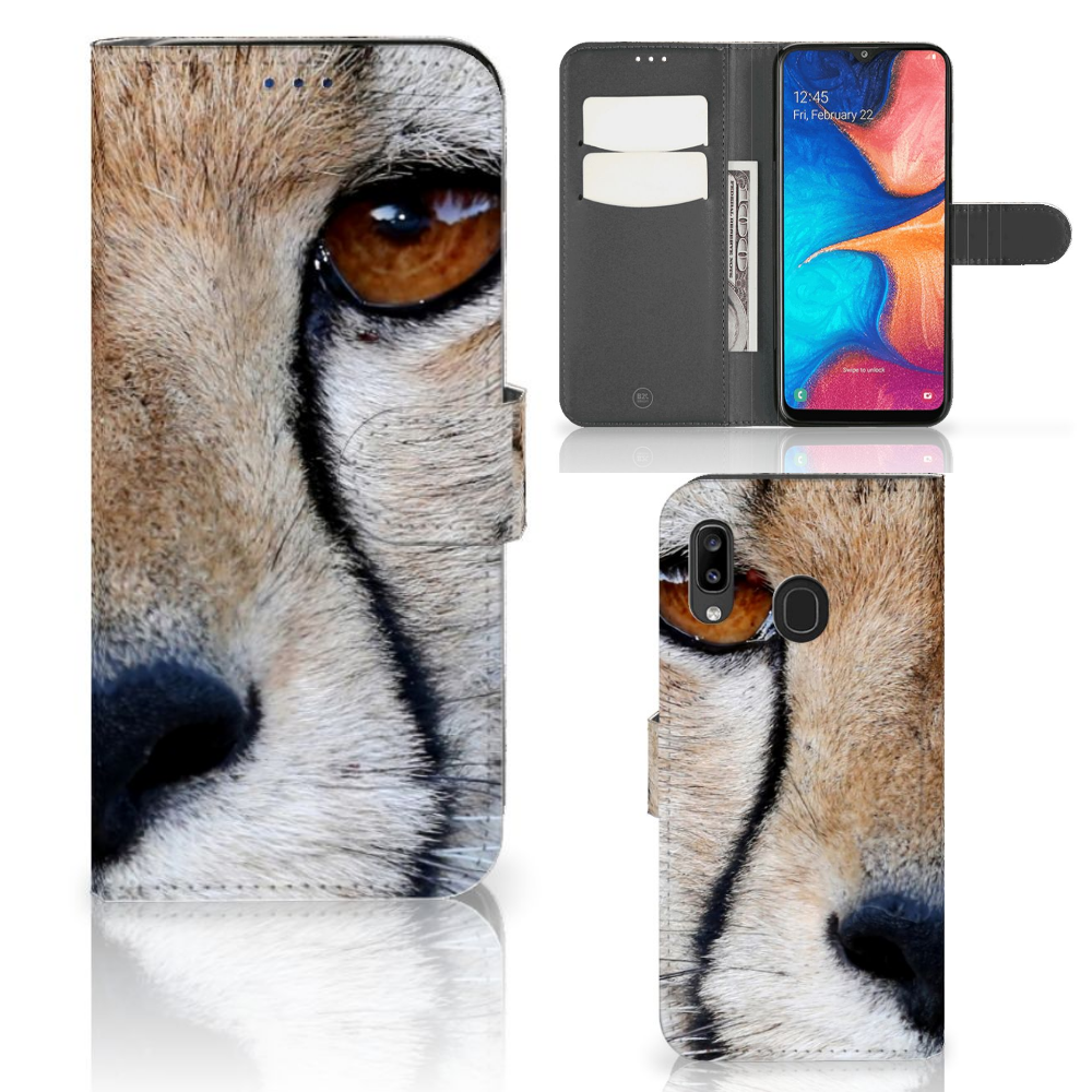 Samsung Galaxy A30 Telefoonhoesje met Pasjes Cheetah
