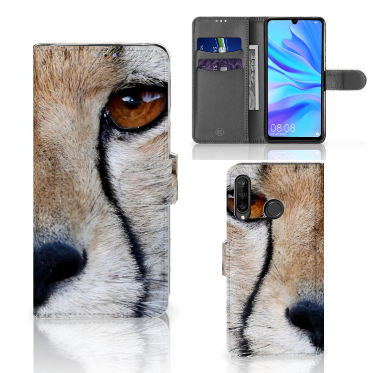 Huawei P30 Lite (2020) Telefoonhoesje met Pasjes Cheetah