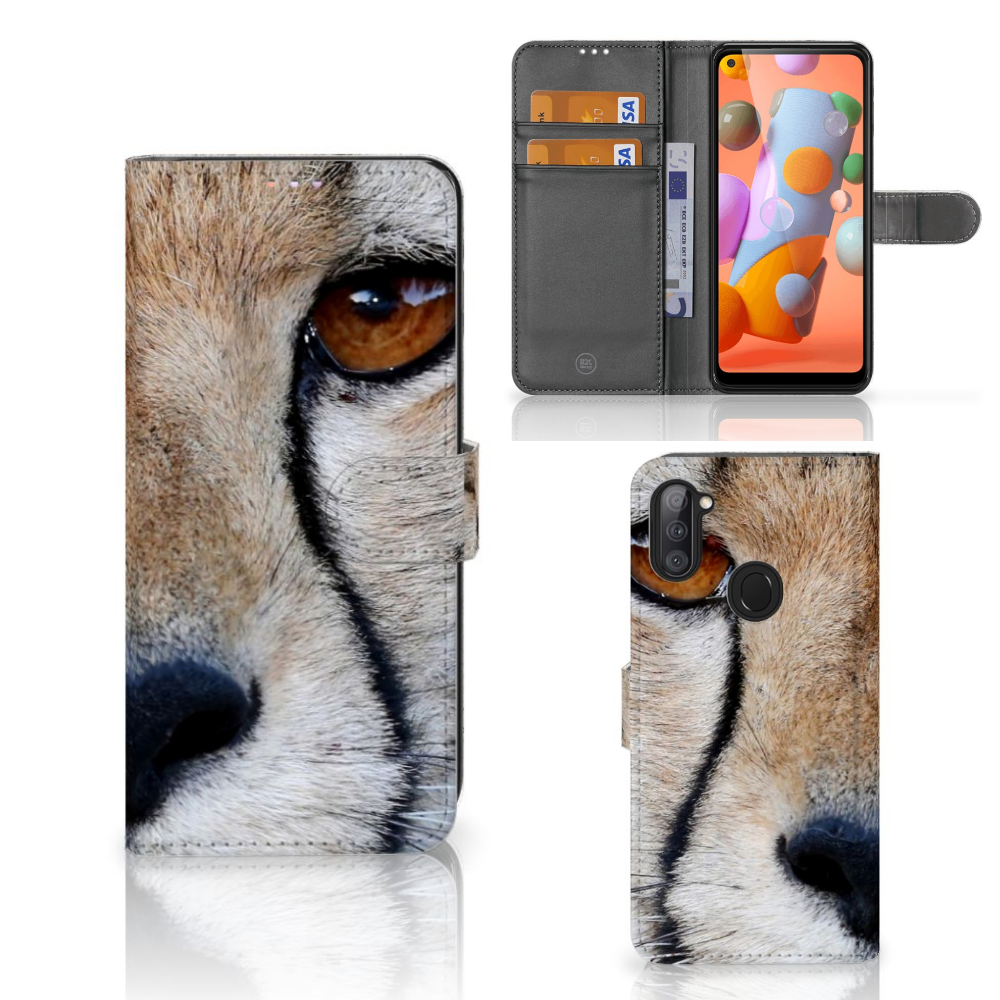 Samsung Galaxy M11 | A11 Telefoonhoesje met Pasjes Cheetah