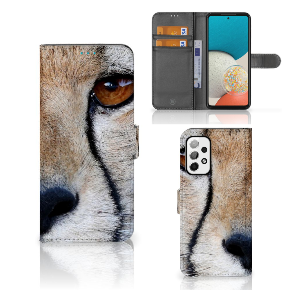 Samsung Galaxy A73 5G Telefoonhoesje met Pasjes Cheetah