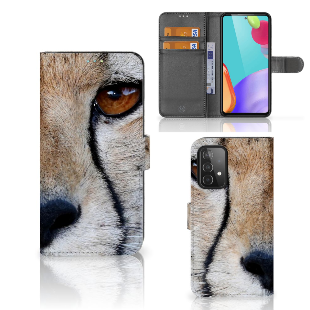 Samsung Galaxy A52 Telefoonhoesje met Pasjes Cheetah