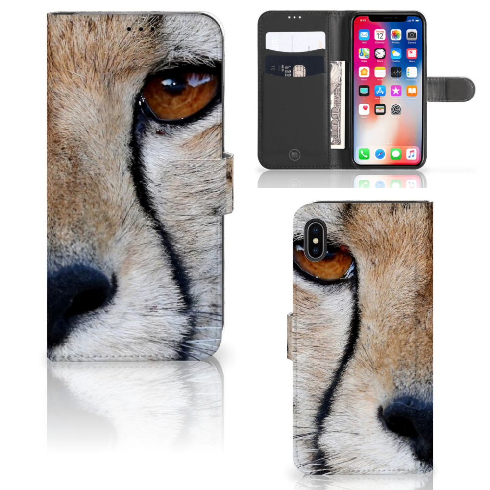 Apple iPhone Xs Max Telefoonhoesje met Pasjes Cheetah