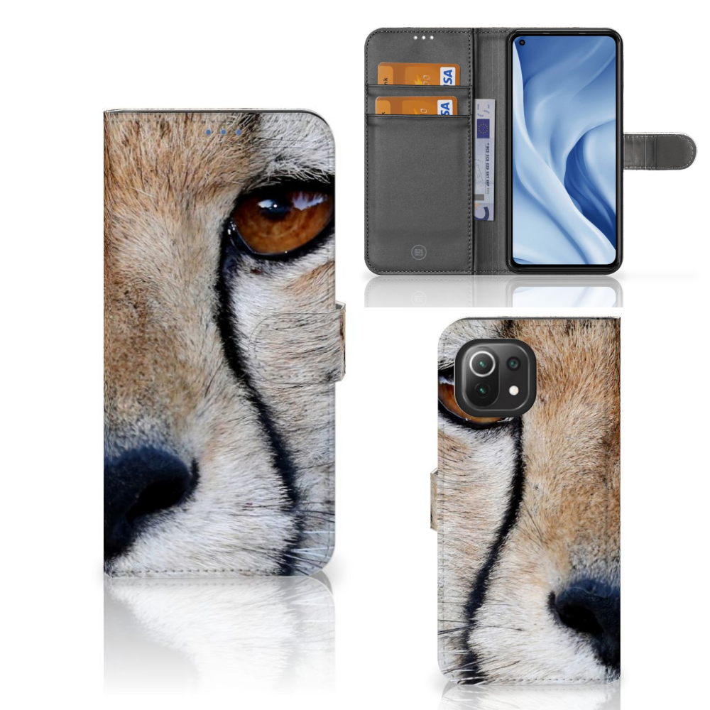 Xiaomi 11 Lite 5G NE | Mi 11 Lite Telefoonhoesje met Pasjes Cheetah