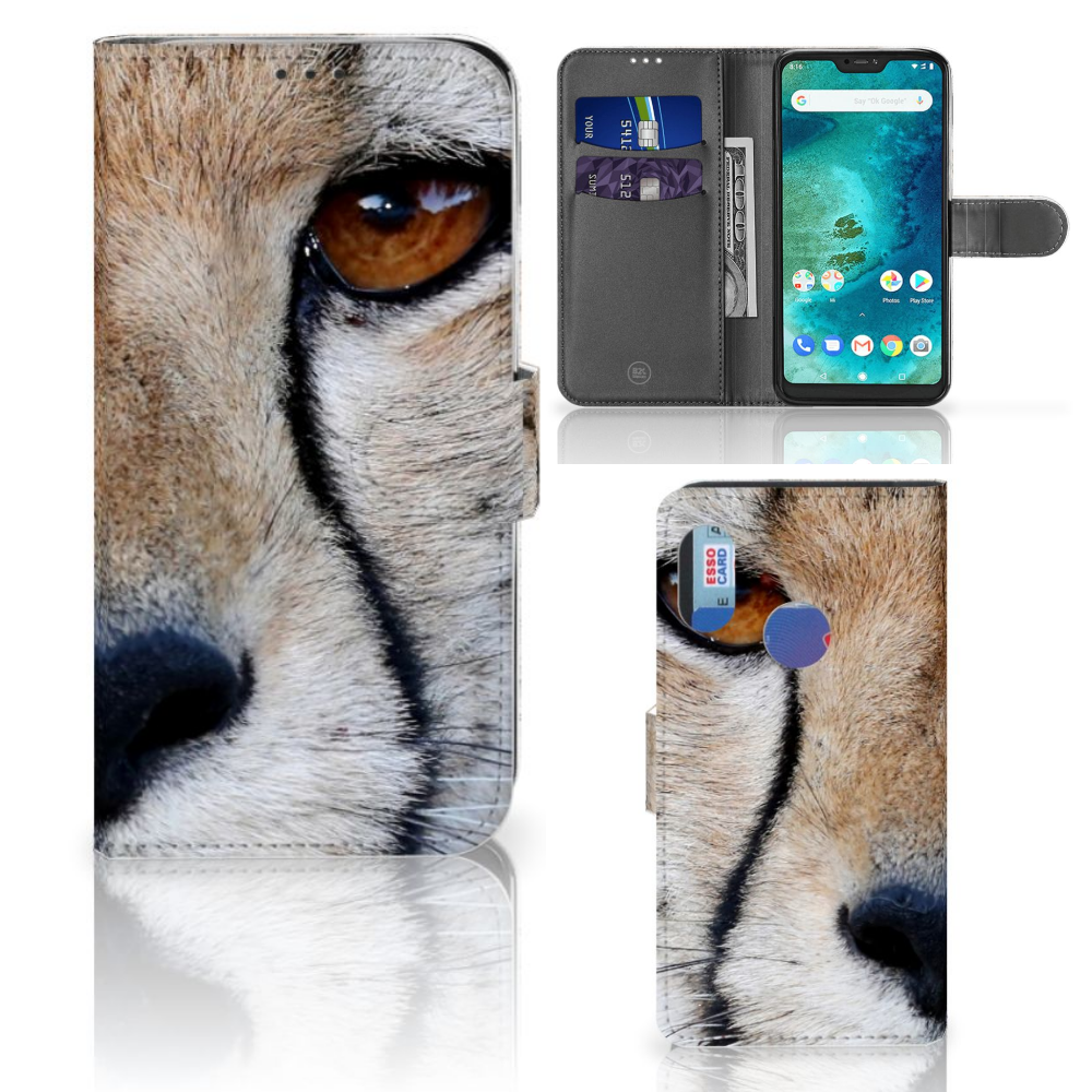 Xiaomi Mi A2 Lite Telefoonhoesje met Pasjes Cheetah