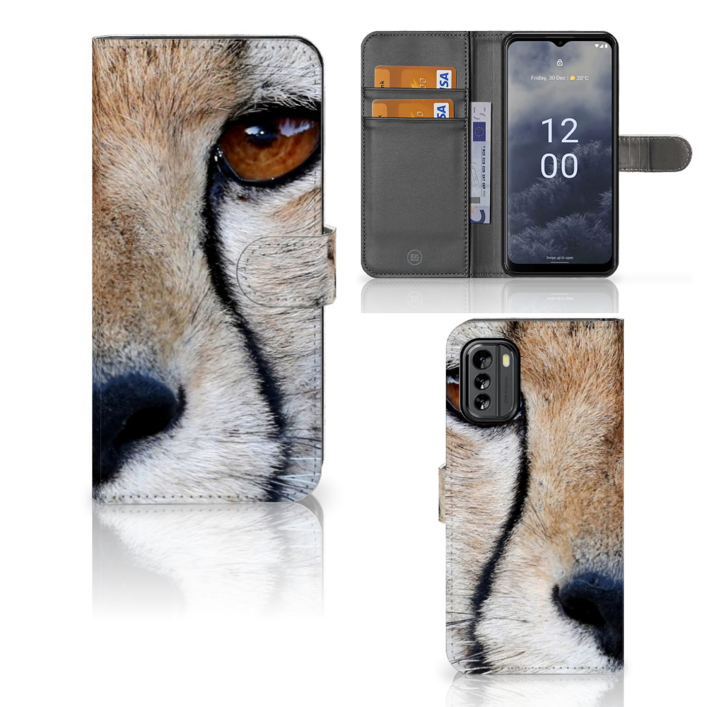 Nokia G60 Telefoonhoesje met Pasjes Cheetah