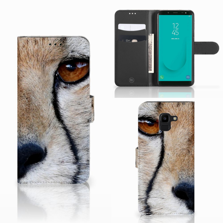 Samsung Galaxy J6 2018 Telefoonhoesje met Pasjes Cheetah