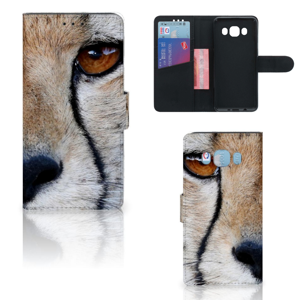 Samsung Galaxy J5 2016 Telefoonhoesje met Pasjes Cheetah