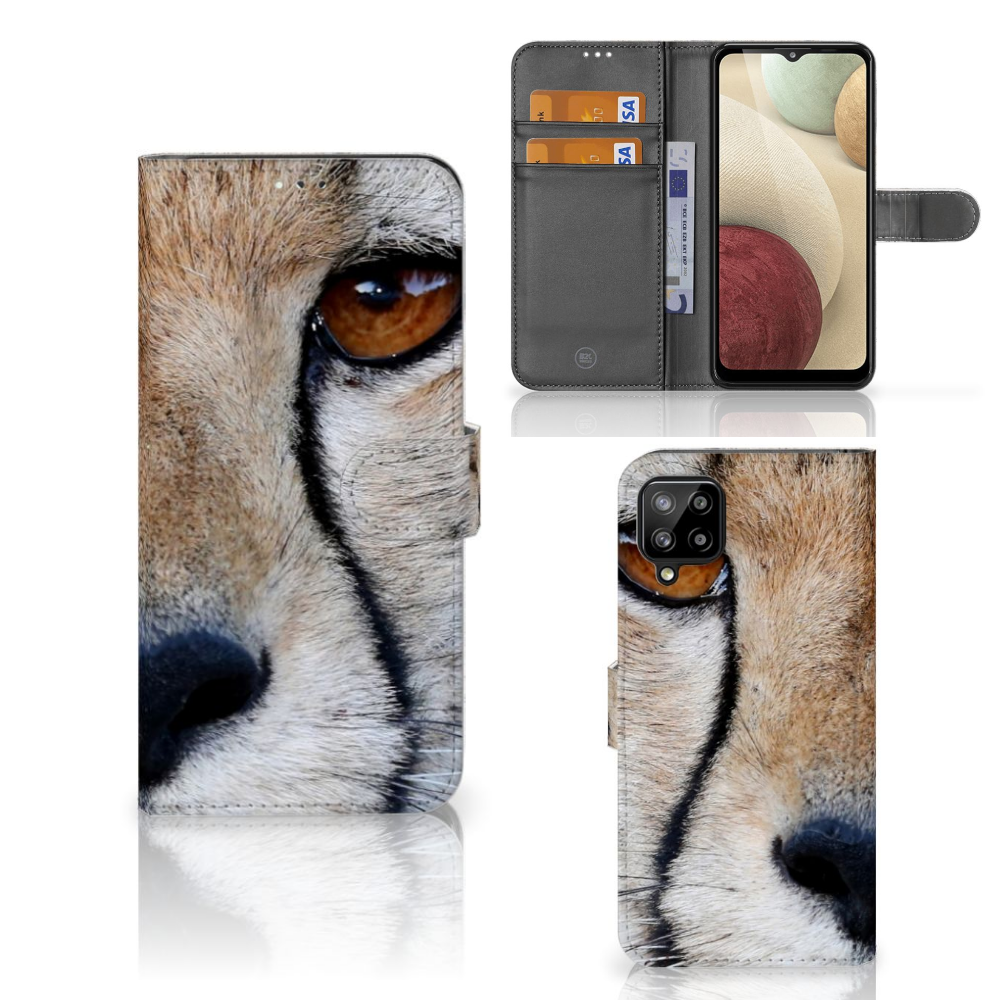 Samsung Galaxy A12 Telefoonhoesje met Pasjes Cheetah