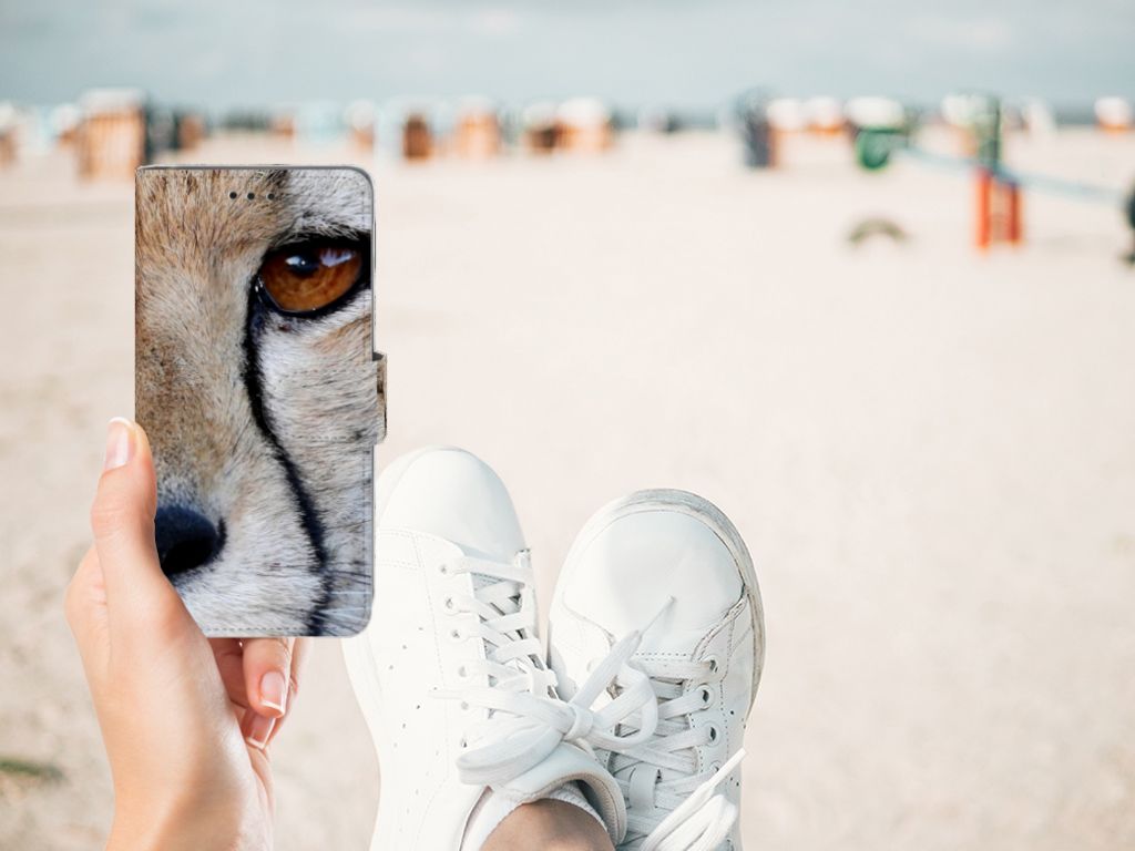 Samsung Galaxy A6 2018 Telefoonhoesje met Pasjes Cheetah
