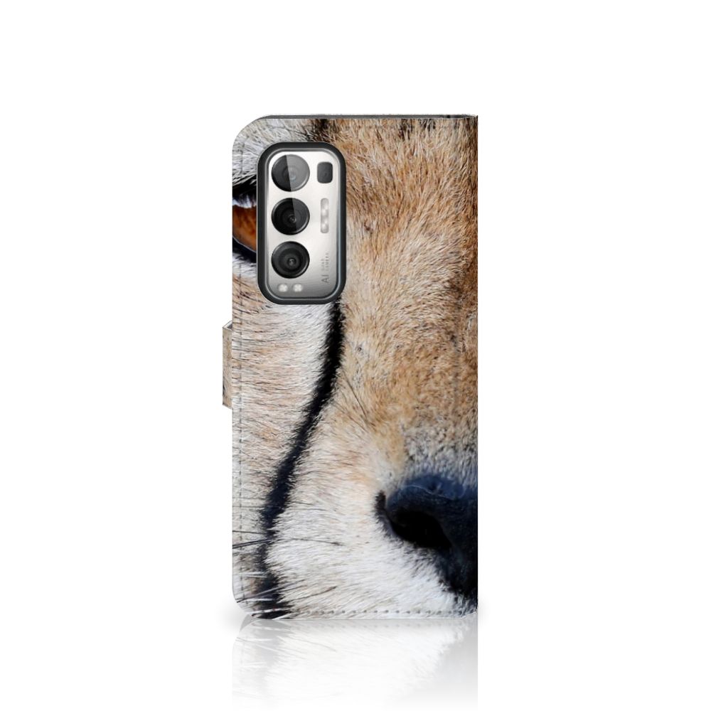 OPPO Find X3 Neo 5G Telefoonhoesje met Pasjes Cheetah