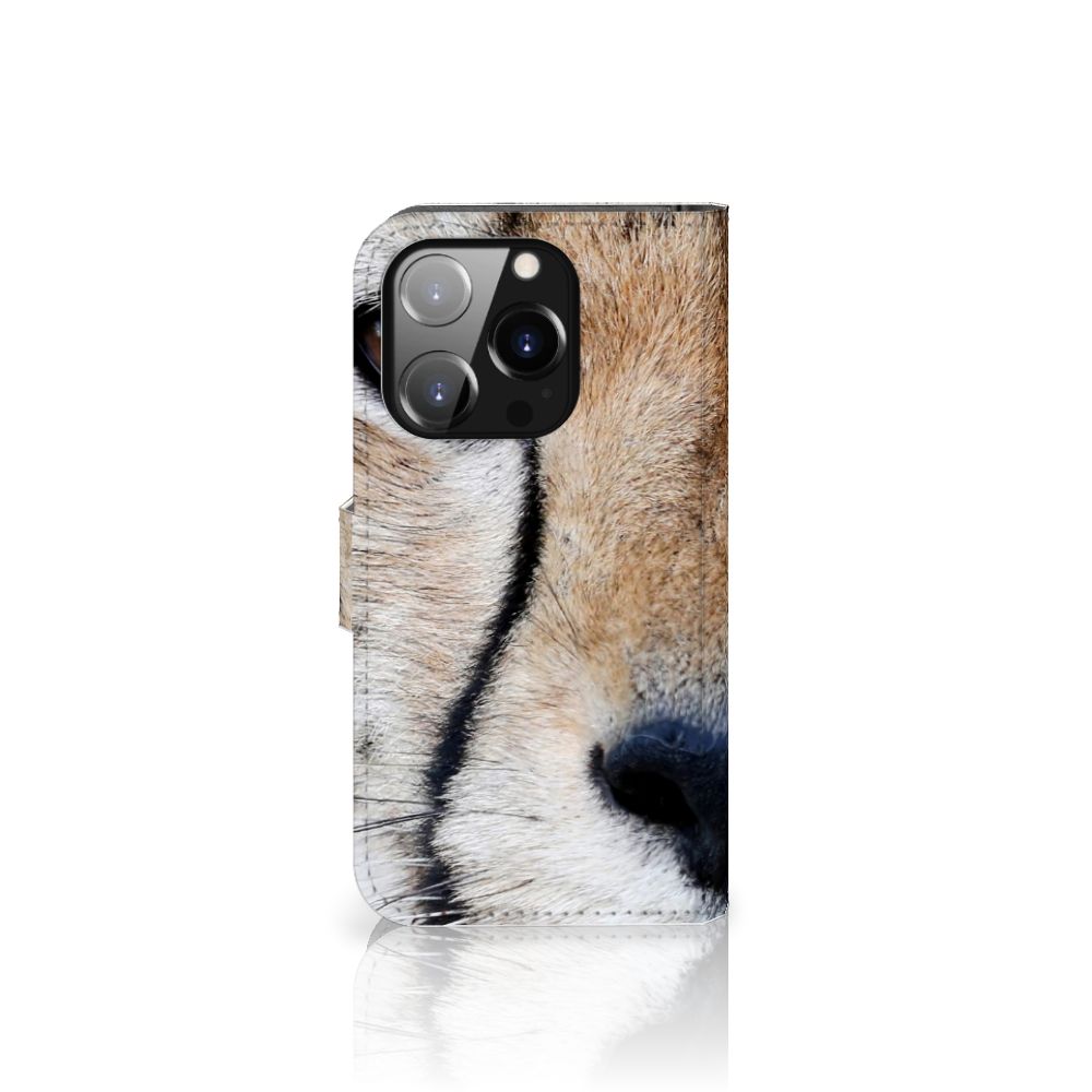 iPhone 14 Pro Telefoonhoesje met Pasjes Cheetah