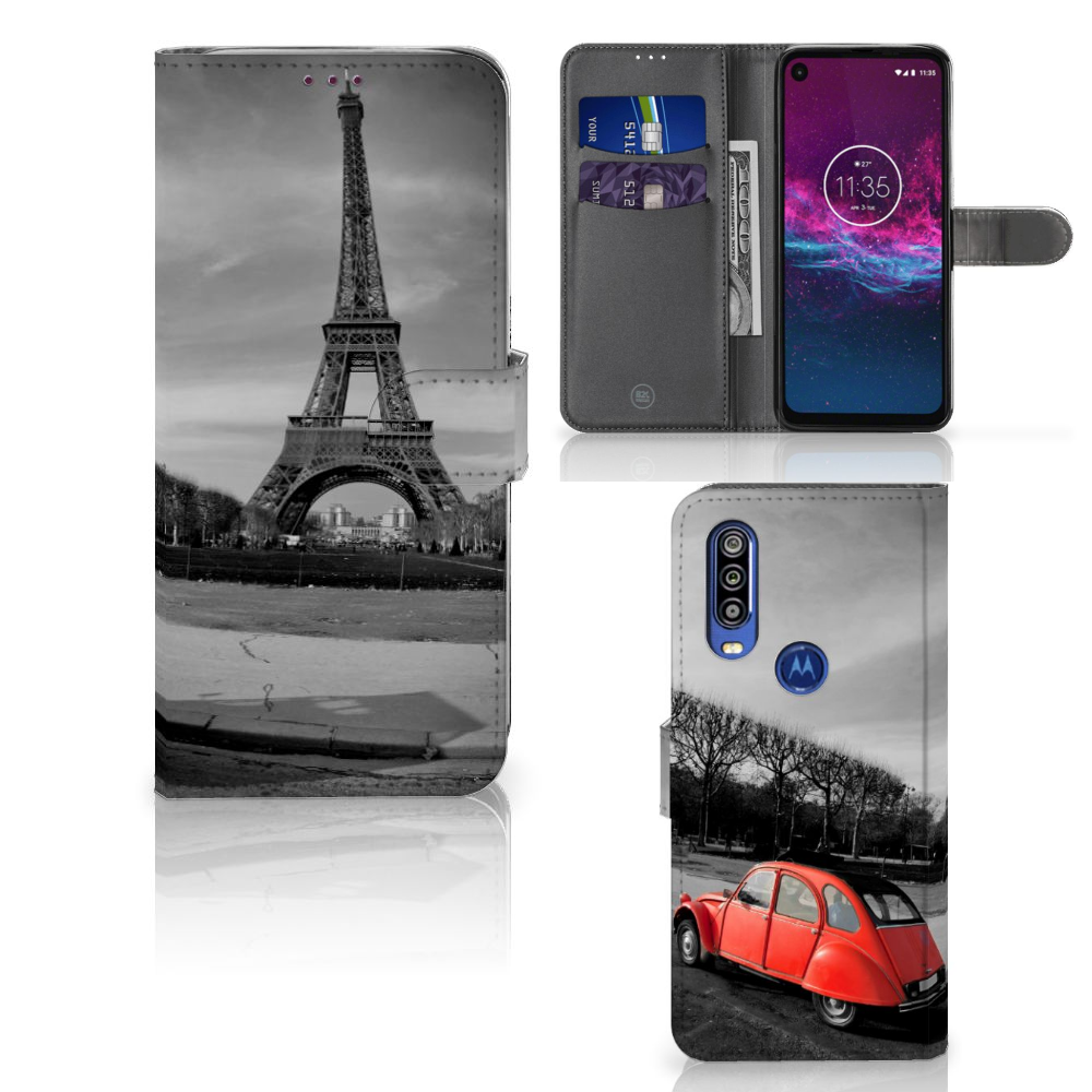 Motorola One Action Flip Cover Eiffeltoren