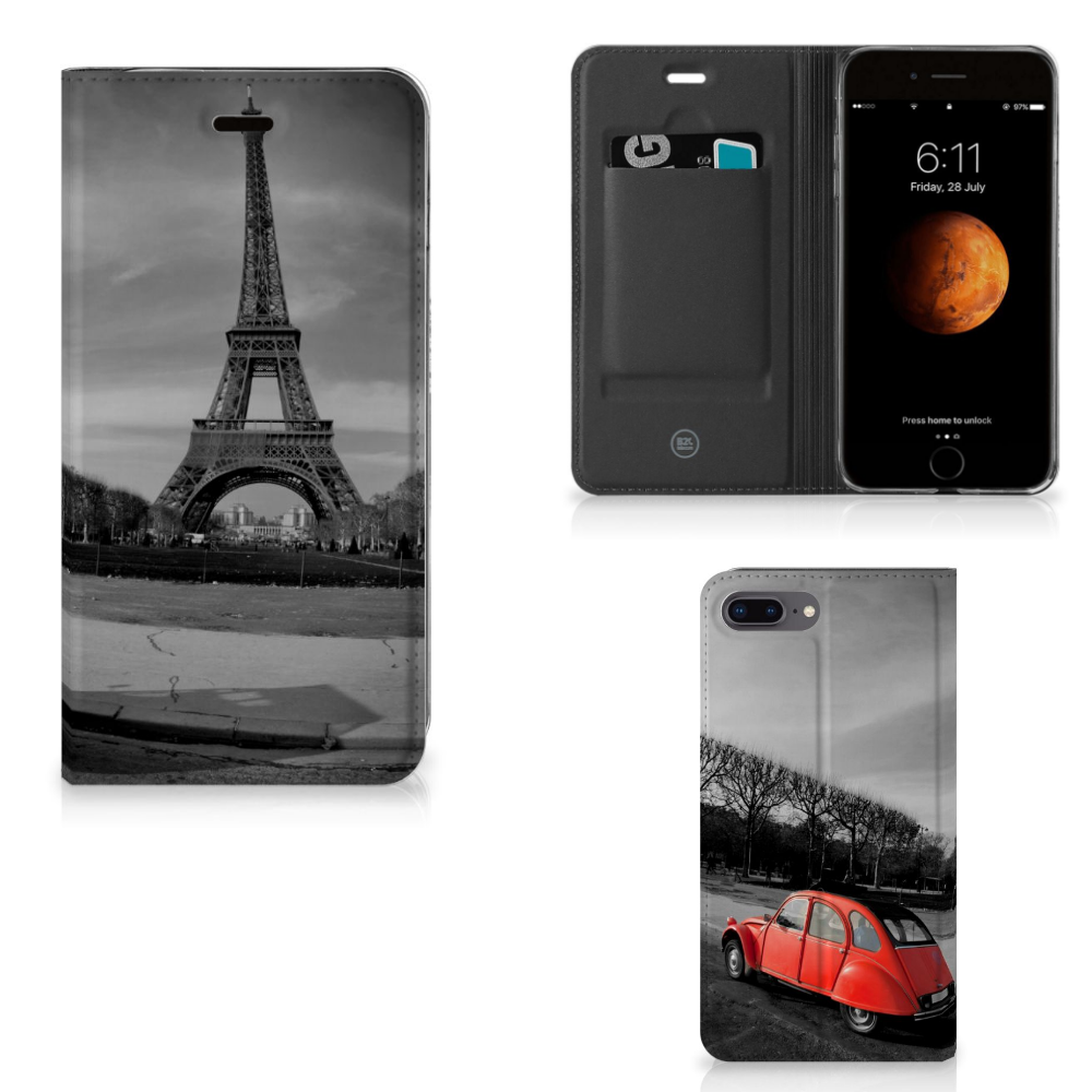 Apple iPhone 7 Plus | 8 Plus Uniek Standcase Hoesje Eiffeltoren