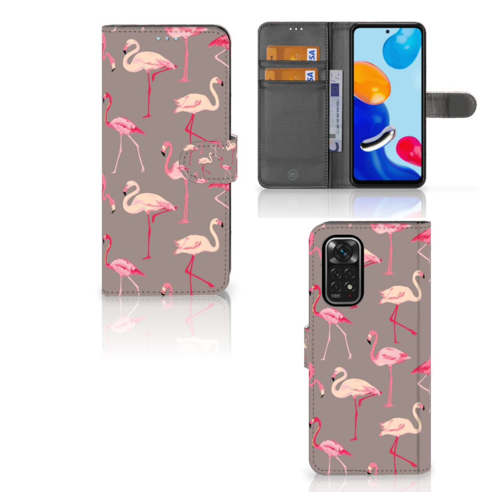 Xiaomi Redmi Note 11/11S Telefoonhoesje met Pasjes Flamingo