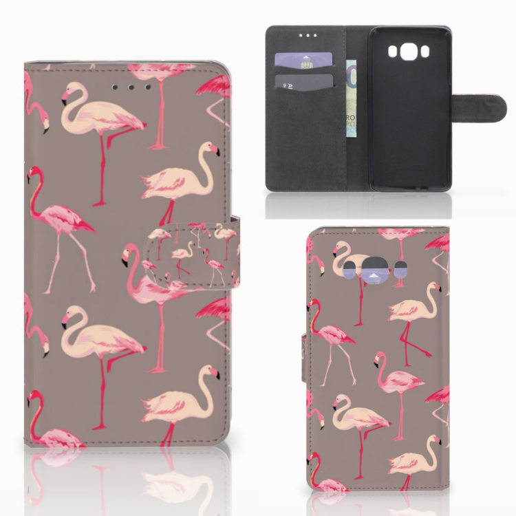 Samsung Galaxy J7 2016 Uniek Boekhoesje Flamingo