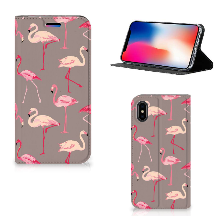 Apple iPhone X | Xs Uniek Standcase Hoesje Flamingo