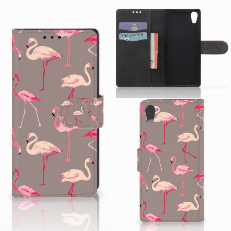 Sony Xperia XA1 Telefoonhoesje met Pasjes Flamingo