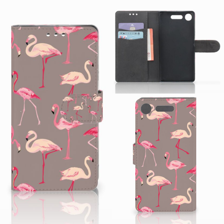 Sony Xperia XZ1 Uniek Boekhoesje Flamingo