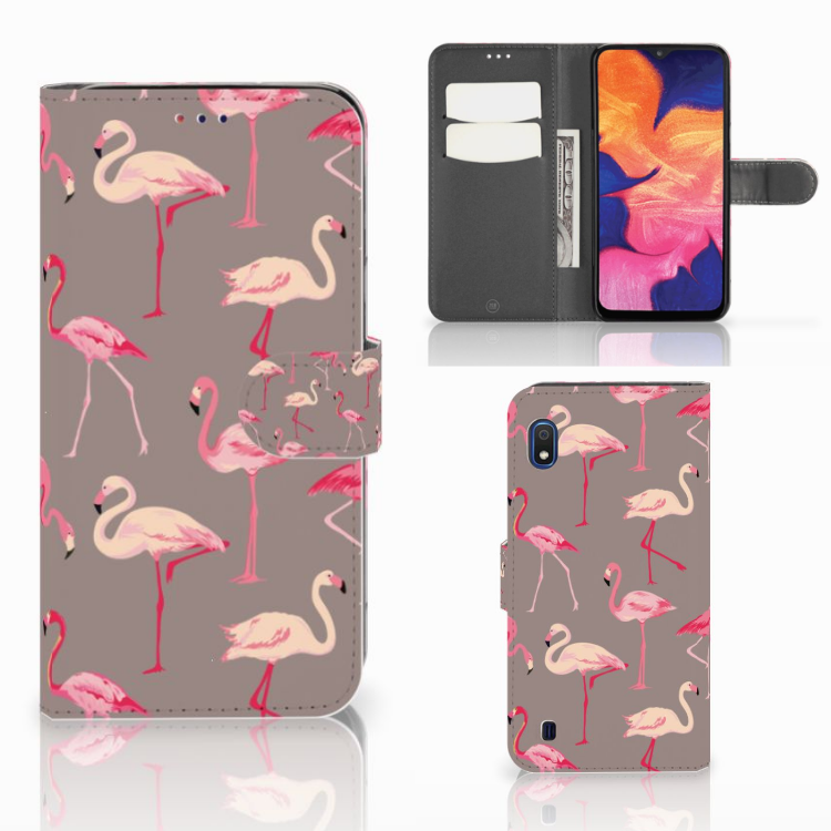Samsung Galaxy A10 Telefoonhoesje met Pasjes Flamingo