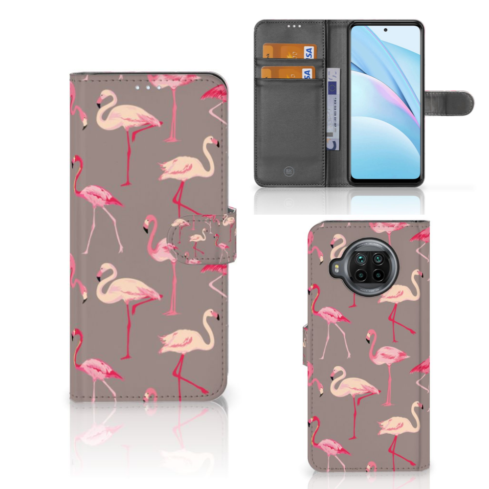 Xiaomi Mi 10T Lite Telefoonhoesje met Pasjes Flamingo