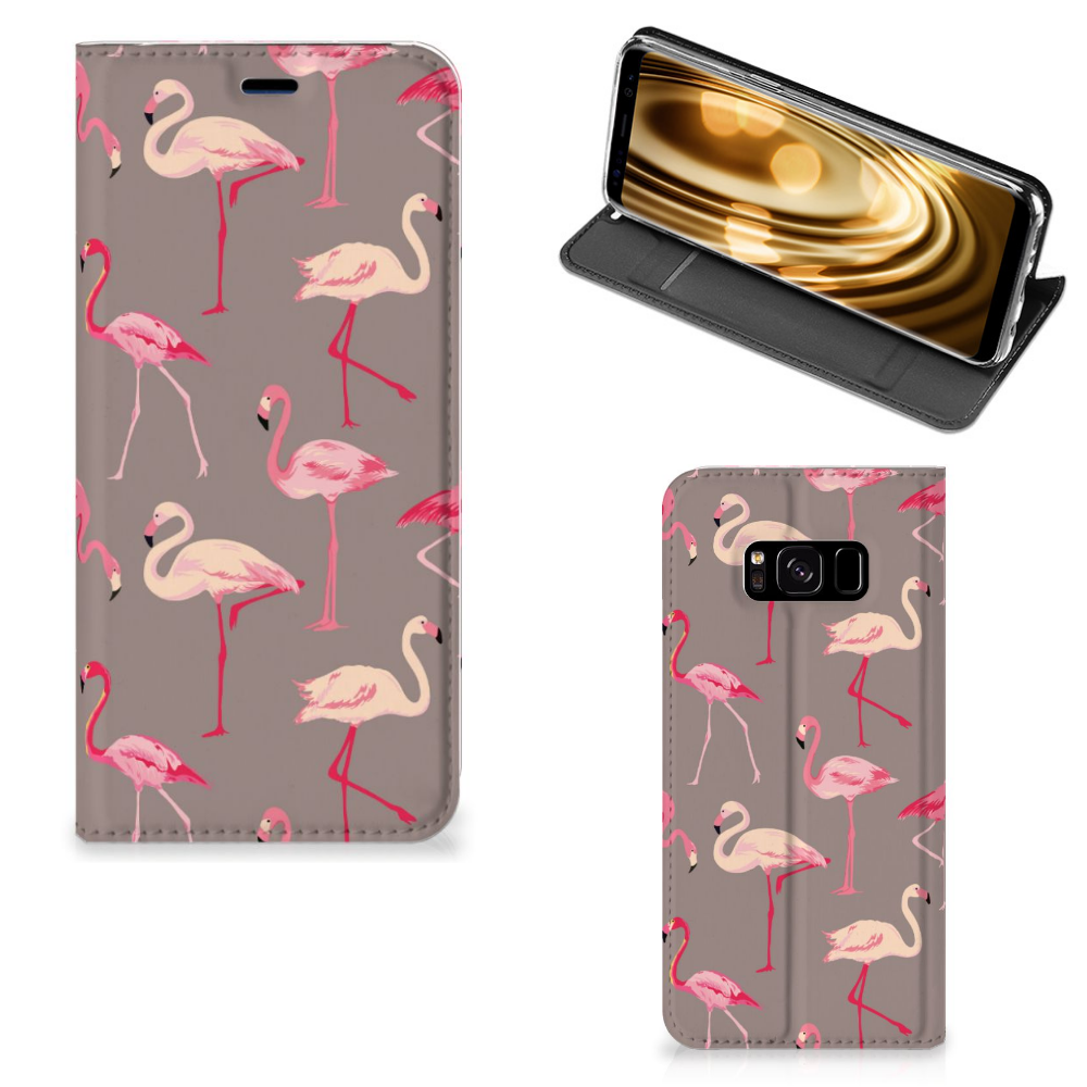 Samsung Galaxy S8 Uniek Standcase Hoesje Flamingo
