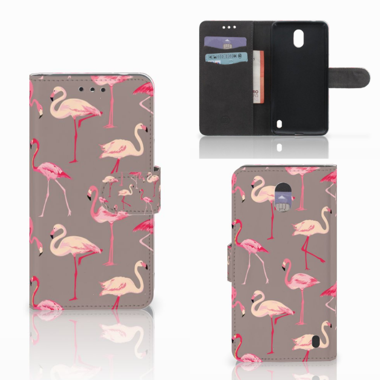 Nokia 2 Telefoonhoesje met Pasjes Flamingo