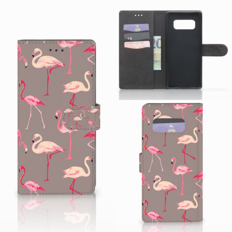Samsung Galaxy Note 8 Telefoonhoesje met Pasjes Flamingo