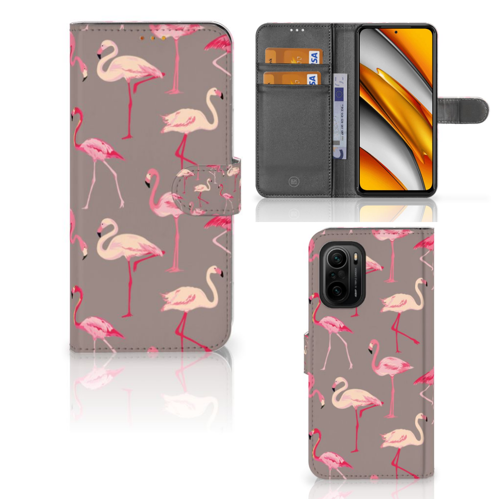 Poco F3 | Xiaomi Mi 11i Telefoonhoesje met Pasjes Flamingo