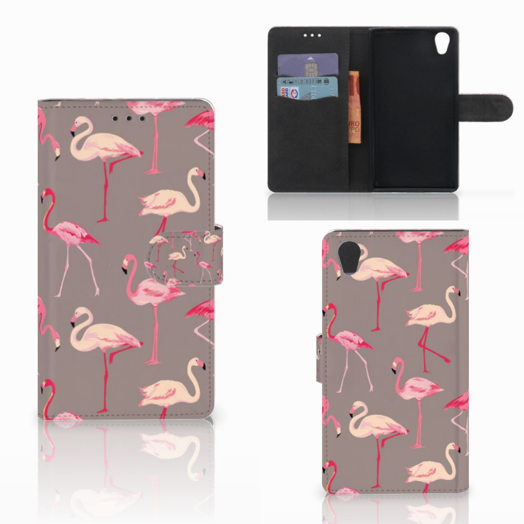 Sony Xperia L1 Telefoonhoesje met Pasjes Flamingo