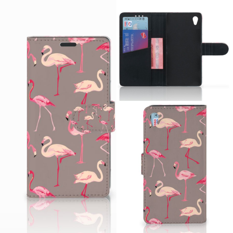 Sony Xperia Z3 Uniek Boekhoesje Flamingo