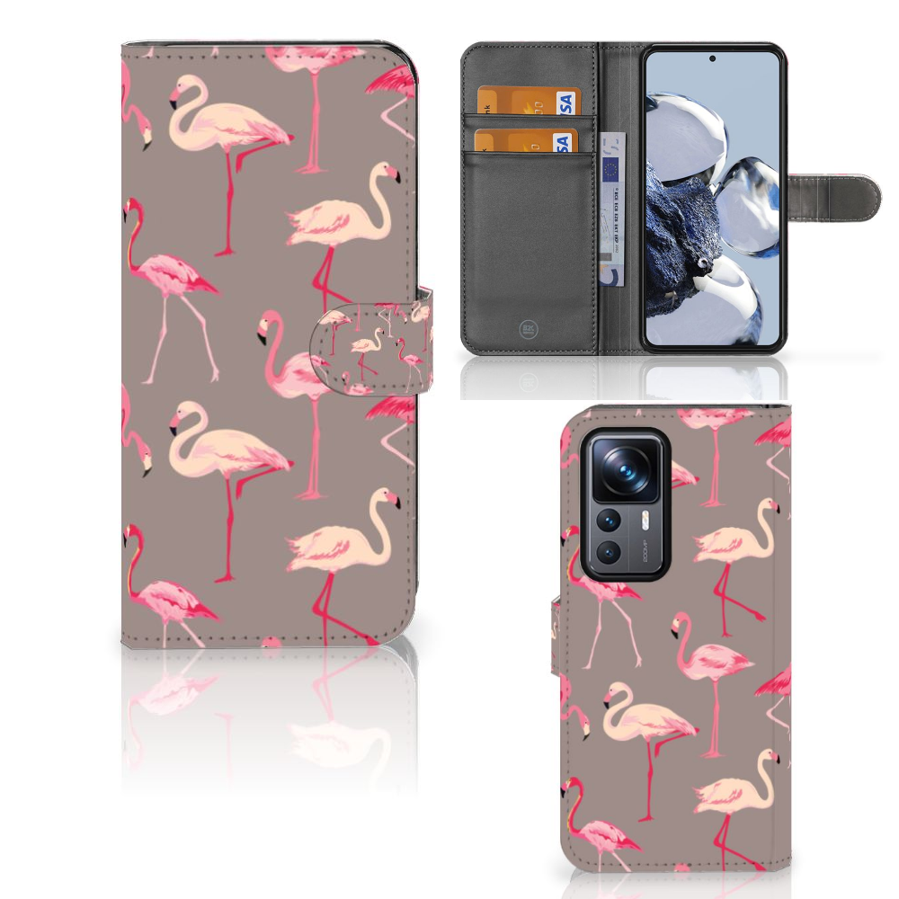 Xiaomi 12T | 12T Pro Telefoonhoesje met Pasjes Flamingo