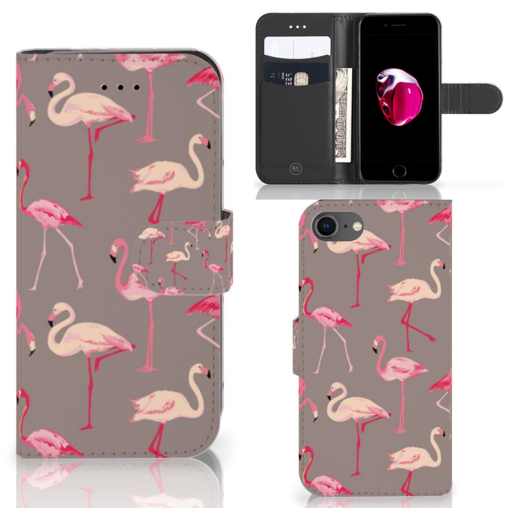 iPhone 7 | 8 | SE (2020) | SE (2022) Telefoonhoesje met Pasjes Flamingo