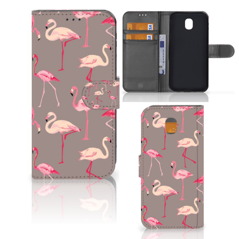 Samsung Galaxy J5 2017 Telefoonhoesje met Pasjes Flamingo