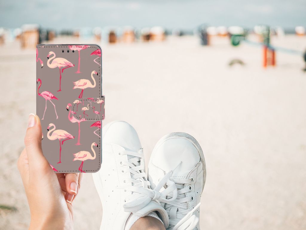Huawei P30 Telefoonhoesje met Pasjes Flamingo