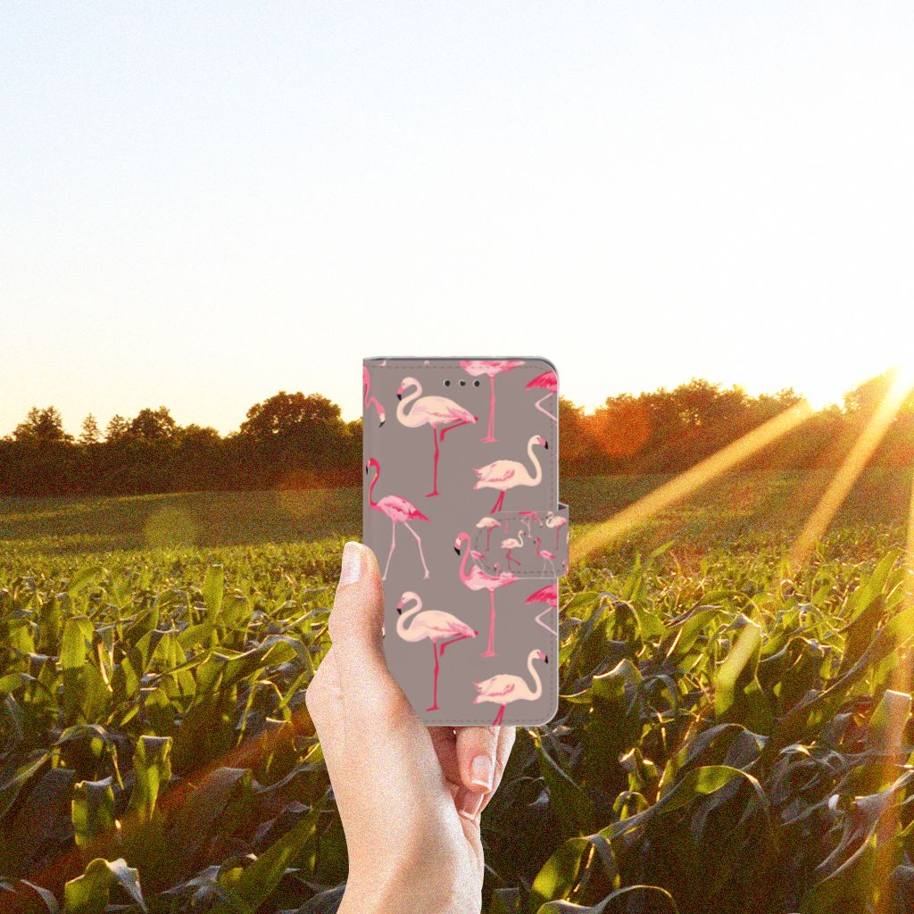 Nokia 7 Telefoonhoesje met Pasjes Flamingo