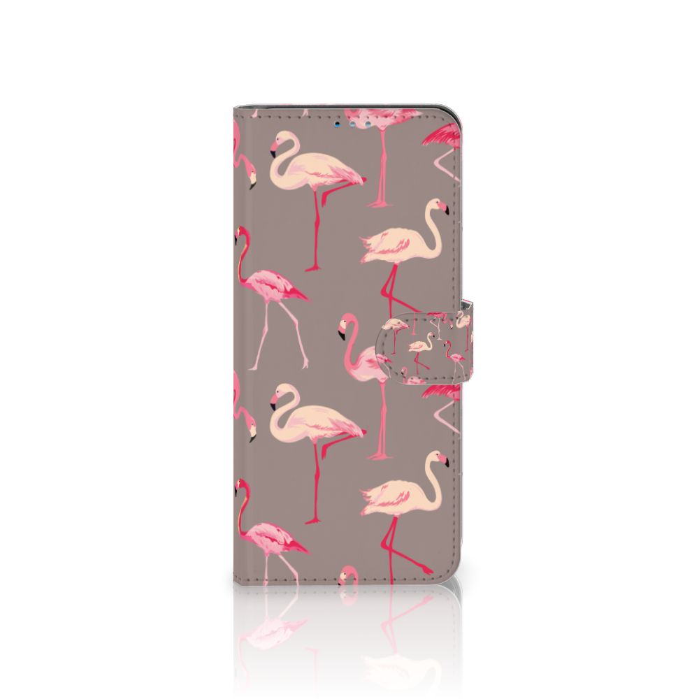Motorola Moto G9 Plus Telefoonhoesje met Pasjes Flamingo