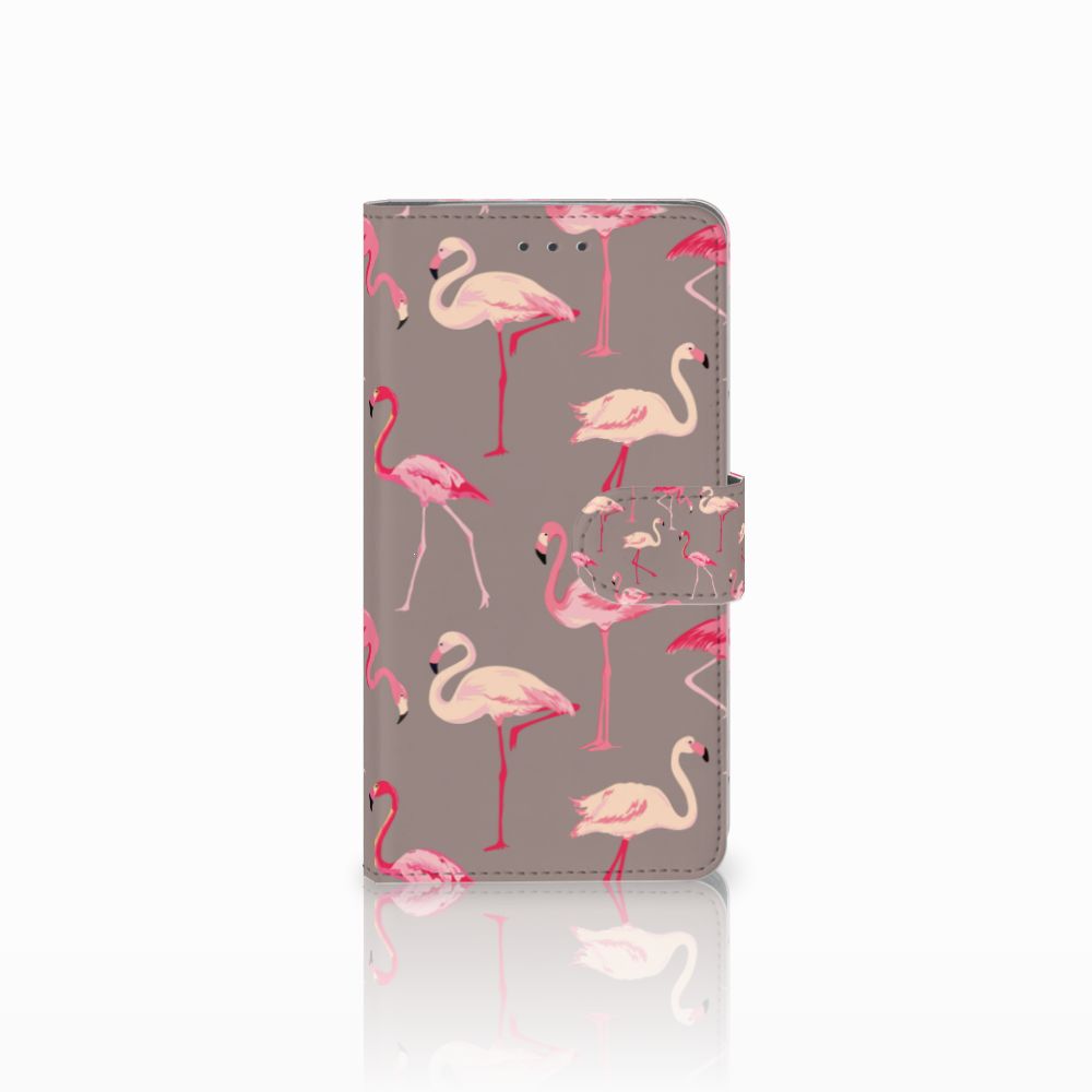Samsung Galaxy J7 2016 Telefoonhoesje met Pasjes Flamingo
