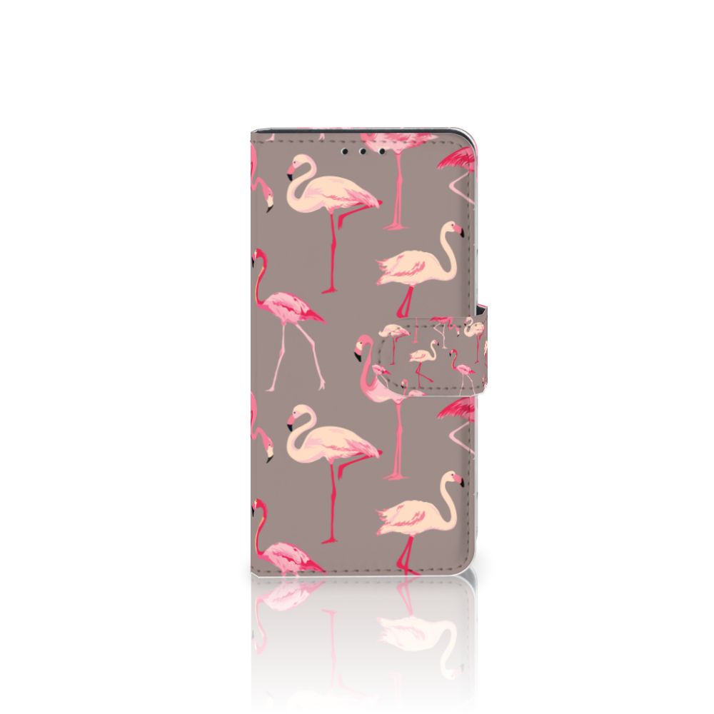 Nokia 1 Plus Telefoonhoesje met Pasjes Flamingo