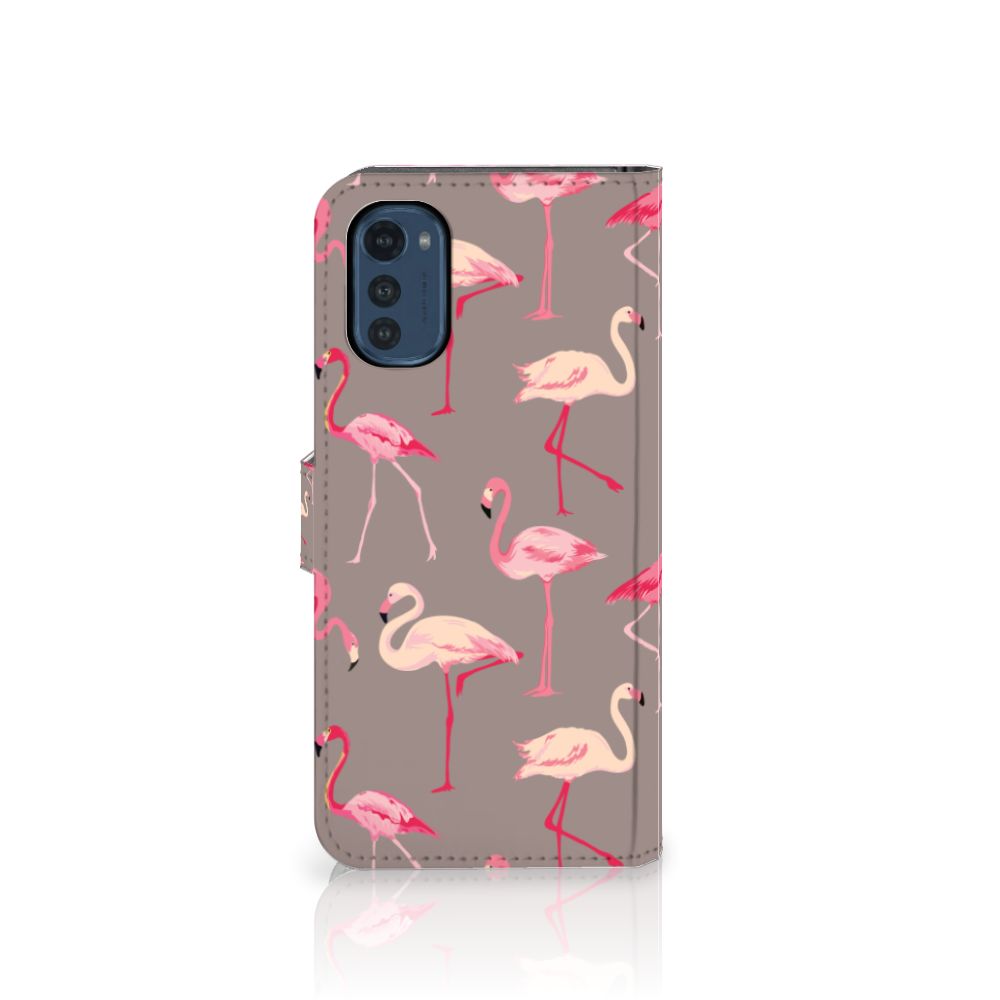 Motorola Moto E32 | Moto E32s Telefoonhoesje met Pasjes Flamingo