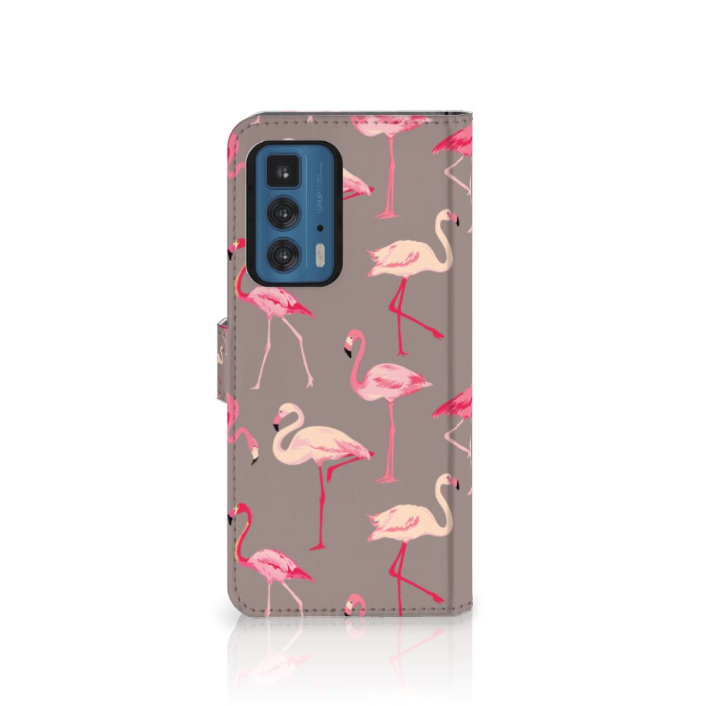 Motorola Edge 20 Pro Telefoonhoesje met Pasjes Flamingo
