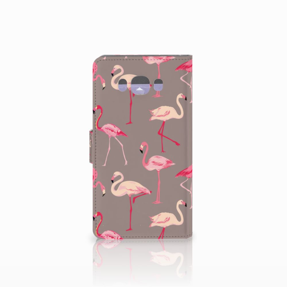Samsung Galaxy J7 2016 Telefoonhoesje met Pasjes Flamingo